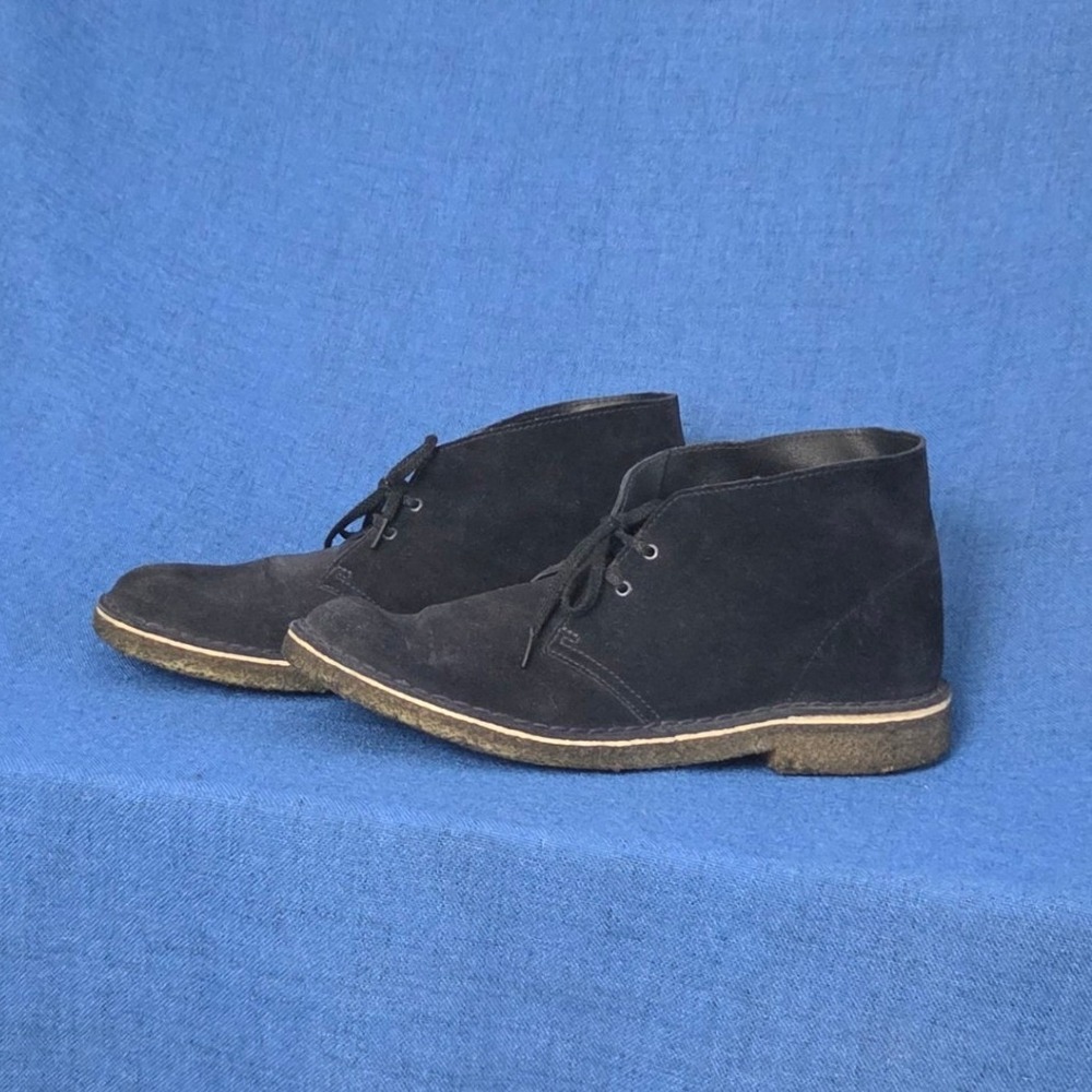 Clarks Originals Men's Desert Boots Black Suede Crepe Sole Size 9 Retro Hipster